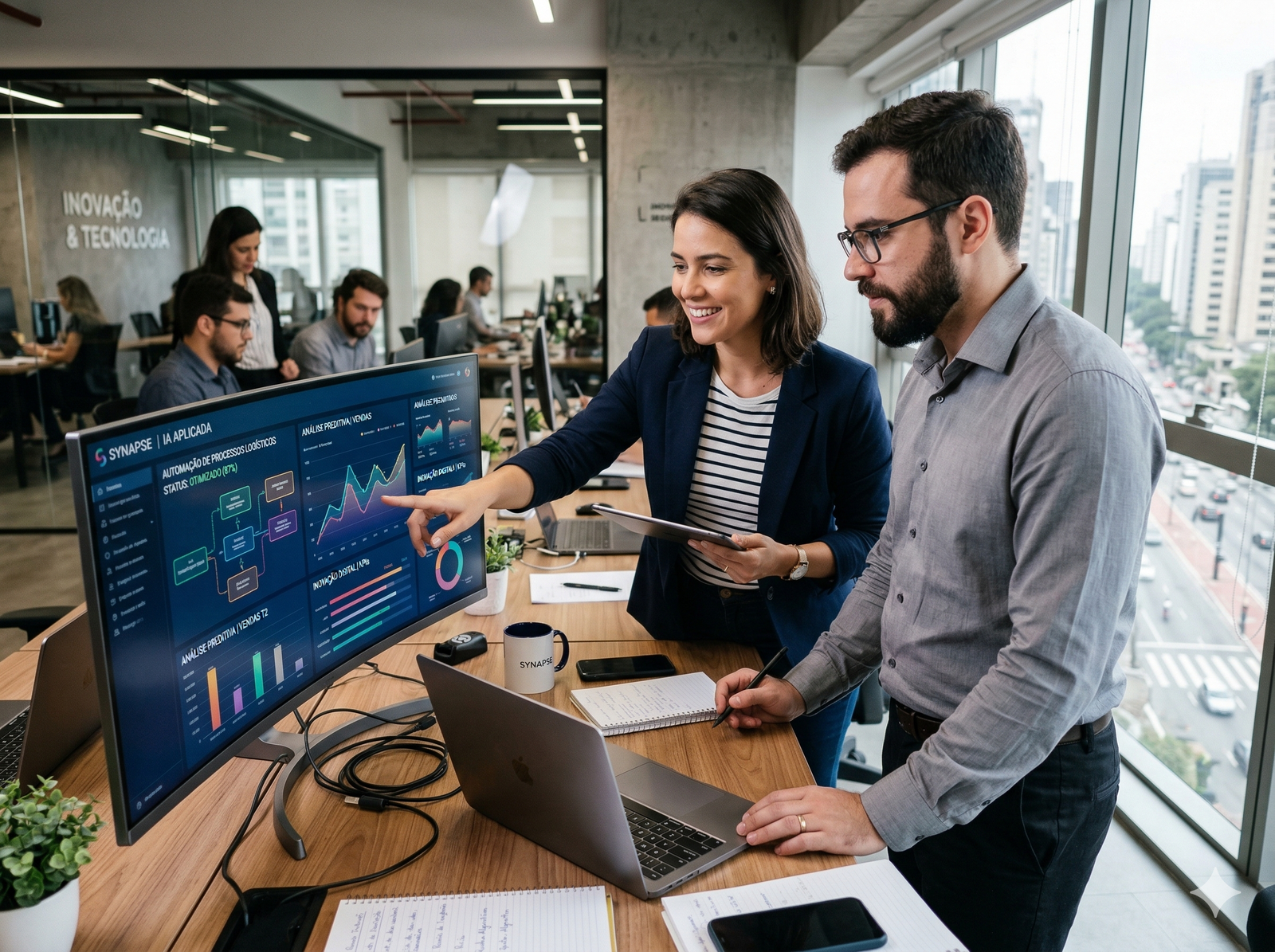 Reunião executiva avaliando prioridades de tecnologia e IA